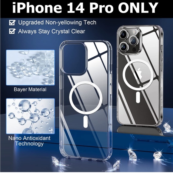 iPhone 14 Pro Case Clear Compatible with MagSafe - Picture 3 of 9